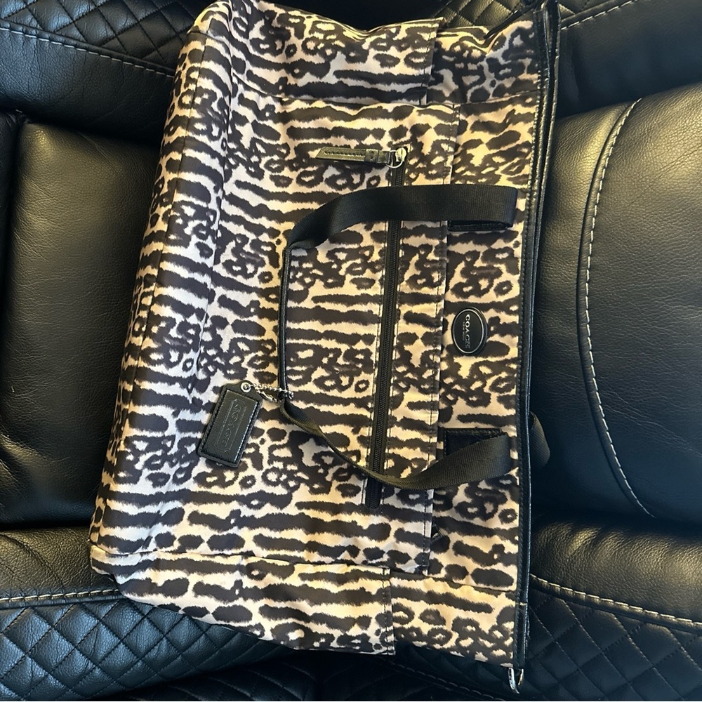 Coach getaway Ocelot print nylon diaper bag large tote